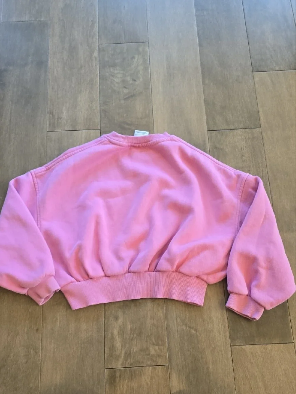 Nike Women's Light Pink Cropped Sweatshirt with White Logo